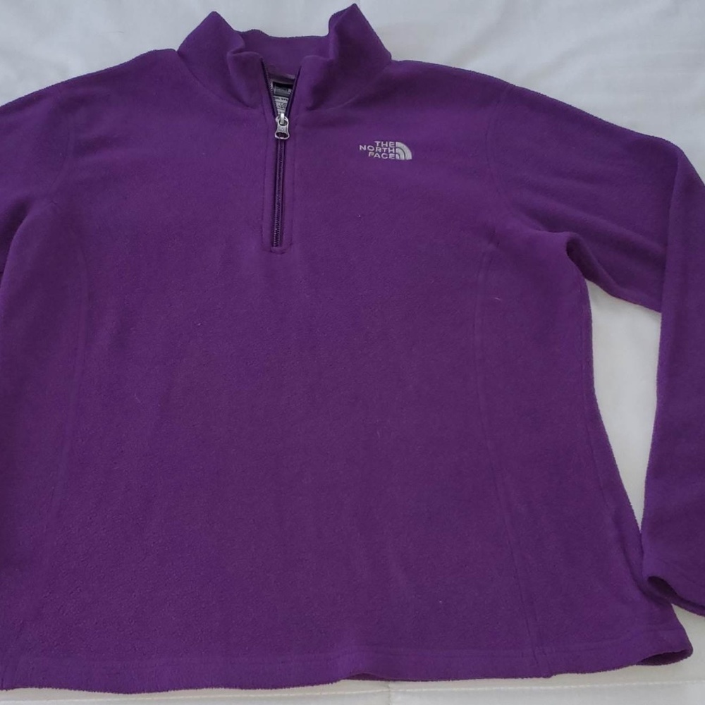 North Face Girls Purple 3/4 Zip Pullover Large 14/16